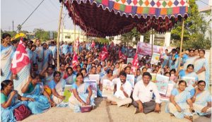 anganwadi protest 2nd day ntr mylavaram