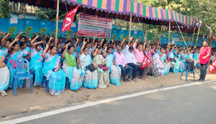 anganwadi protest 2nd day vzm protest