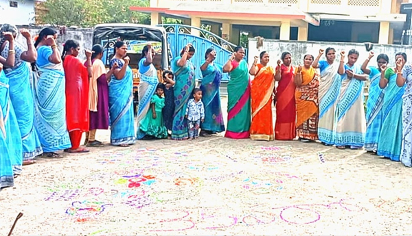 anganwadi workers strike 35day pongal festival gnt