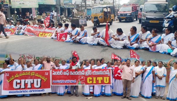 asha workers protest state wide
